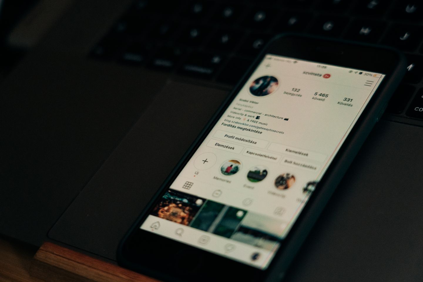 A social media profile on a phone