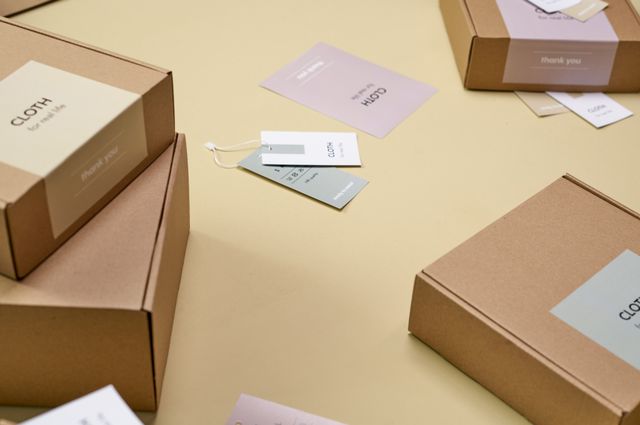 Product packaging with brand cards